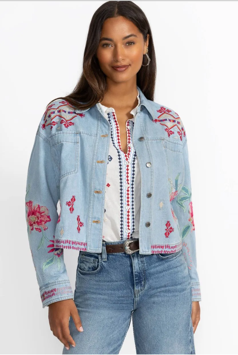 Talulla Cropped Denim Jacket - Johnny Was - W48625