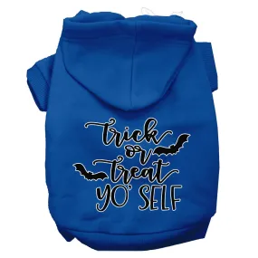 Trick Or Treat Yo' Self Screen Print Dog Hoodie Blue Xxl