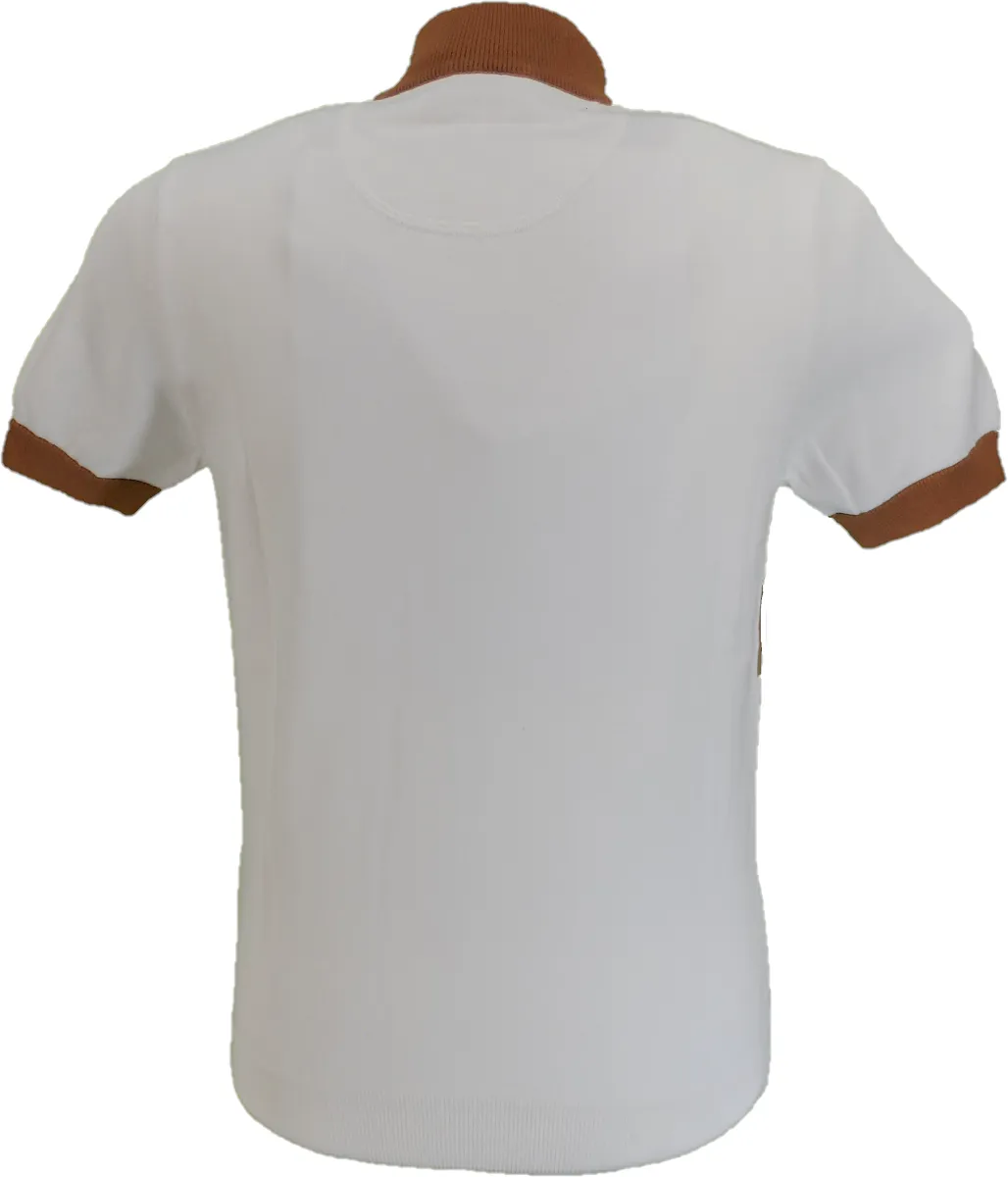 Trojan Mens Ecru Zip Up Cycling Top Jumper