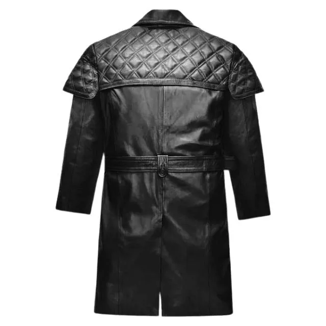 Ulith Quilted Long Leather Coat