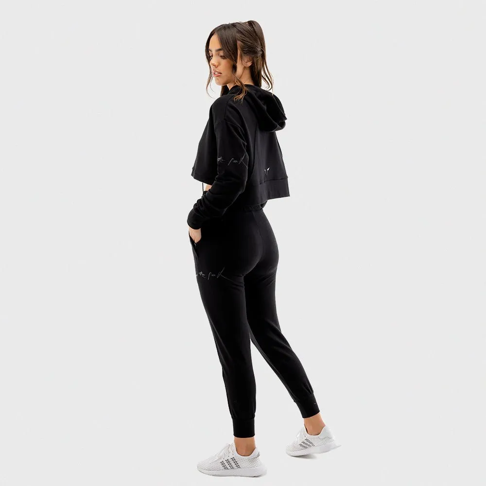 Vibe Crop Hoodie - Black
