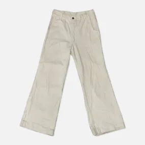 Vintage Brittania Wide Leg Cream Denim Pants - W30
