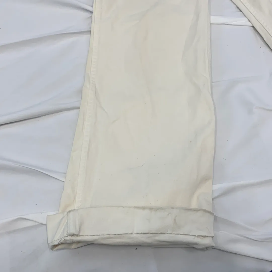 Vintage Brittania Wide Leg Cream Denim Pants - W30