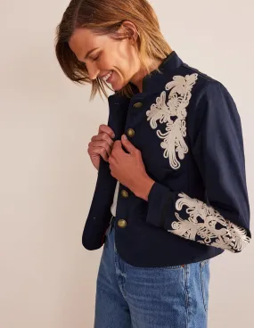 Warwick Embroidered Jacket-Navy
