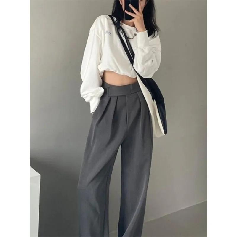 Wide Leg Women Casual High Waist Pants