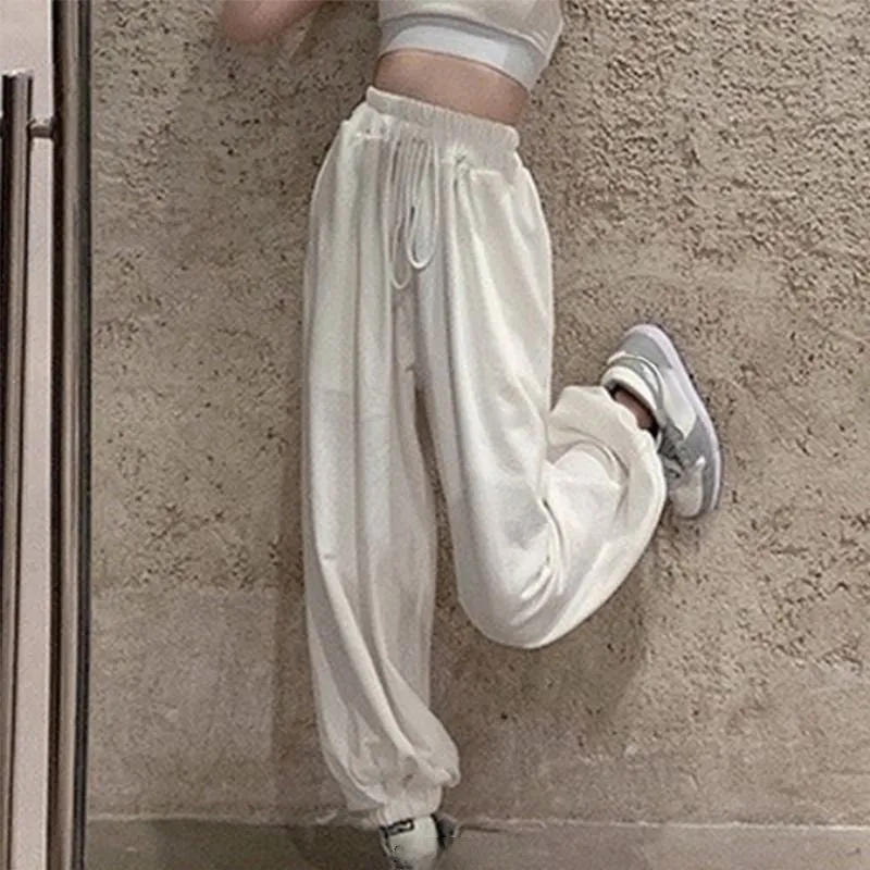 Women's High Waist Jogging Baggy Trousers