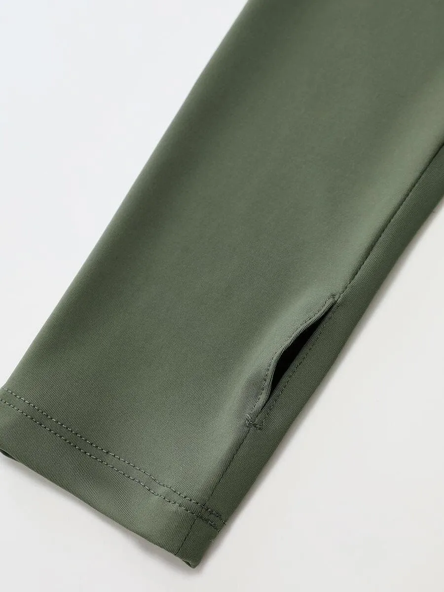 Women's Long Sleeve Light Green Plain Top