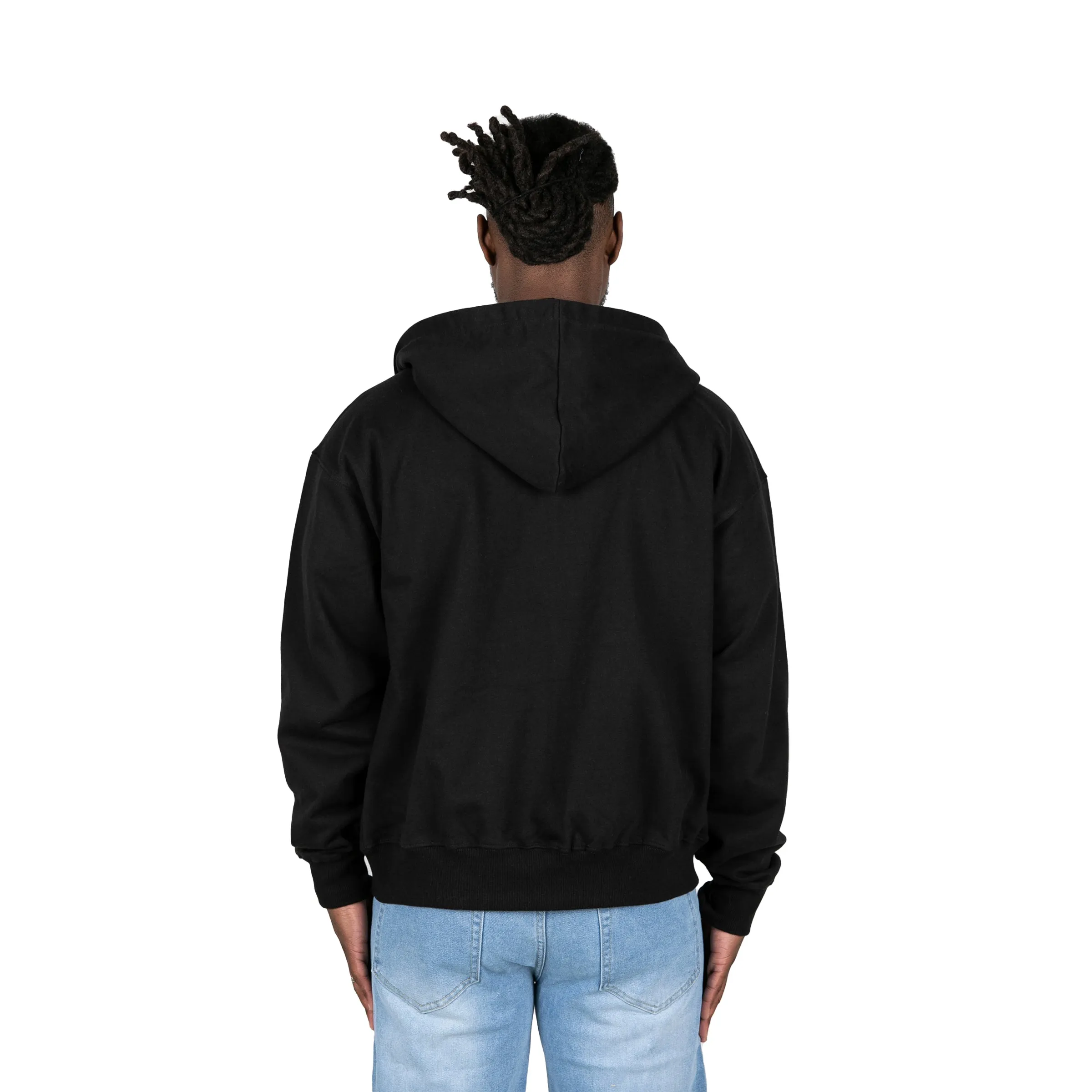 ZIP UP HOODIE - BLACK